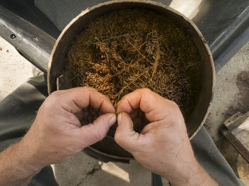 Close-up of man hand