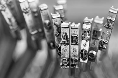 Close-up of padlocks