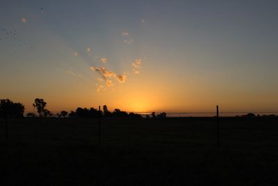 Silhouette of landscape at sunset