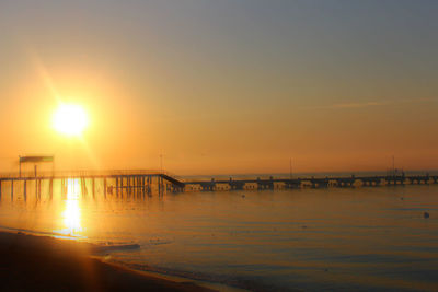 Sun shining over sea