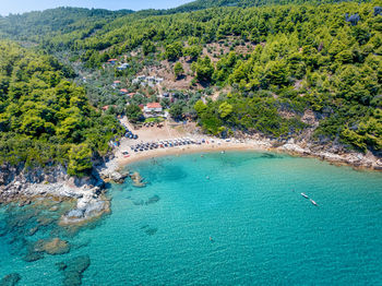 High angle view of beach