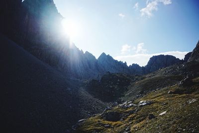 Scenic view of mountains against sky