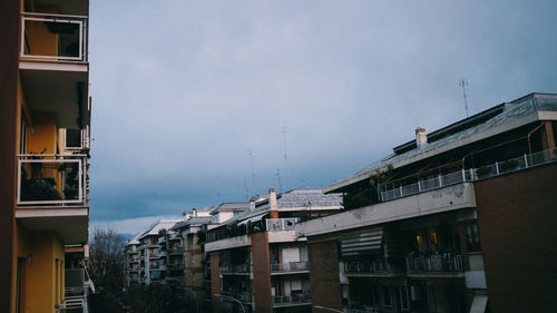 Low angle view of buildings against sky