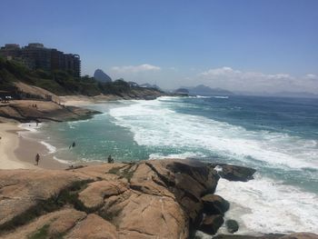 Scenic view of beach against sky