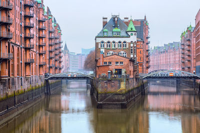 Bridge over river in city