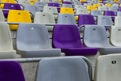 Full frame shot of empty chairs