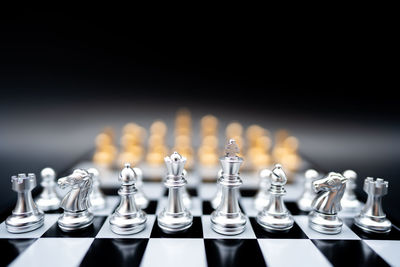 Close-up of chess pieces