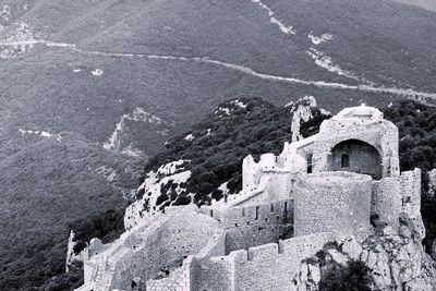 High angle view of old building