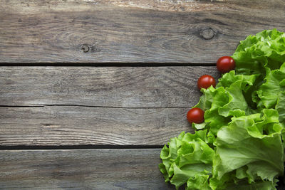 High angle view of tomatoes on table