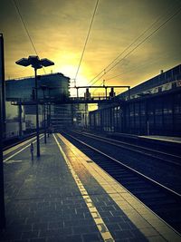 Railroad track at sunset