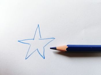 Close-up of pencils against white background