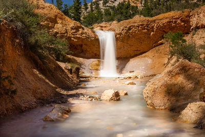 Scenic view of waterfall