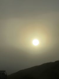 Silhouette landscape against sky during sunset