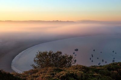 Scenic view of landscape during sunset