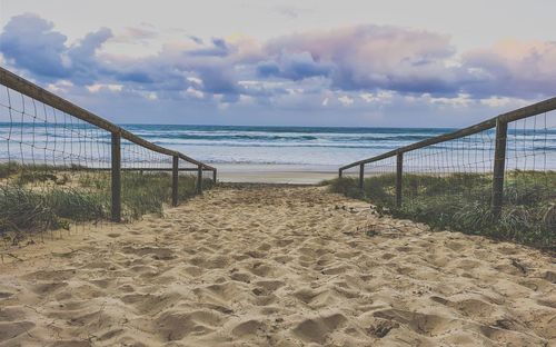 Scenic view of beach against sky