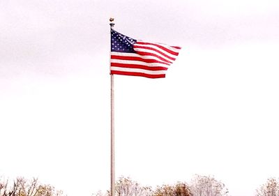 Low angle view of american flag