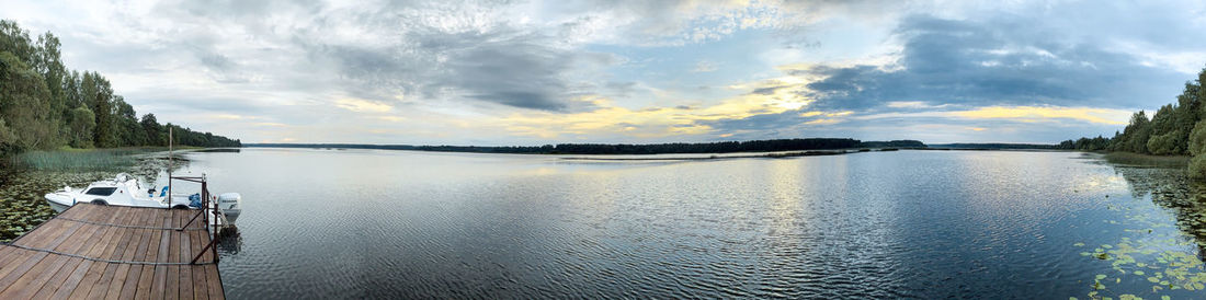 Panoramic view of lake against sky