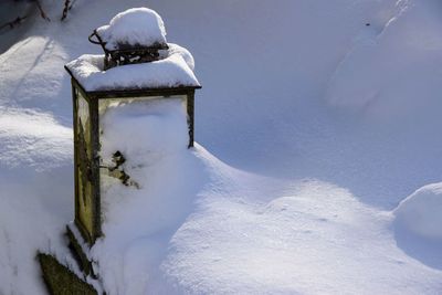 Snow covered field on mountain