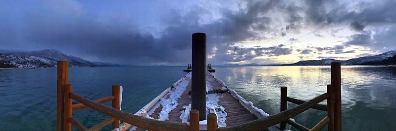 Panoramic view of lake against sky