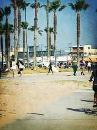 People walking in city