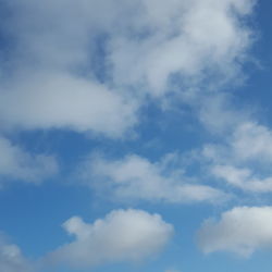 Low angle view of clouds in blue sky