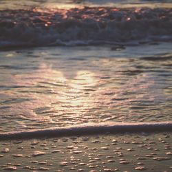 Close-up of waves on beach