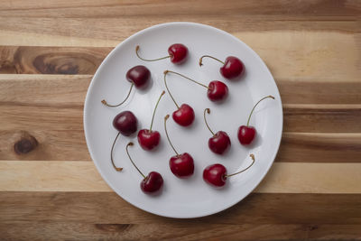 High angle view of dessert in bowl on table