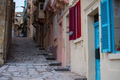 Steps amidst buildings