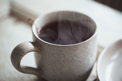 Close-up of cup of tea