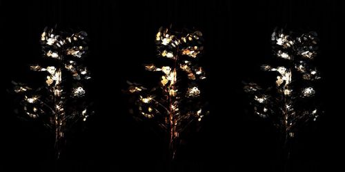 Close-up of illuminated lights at night