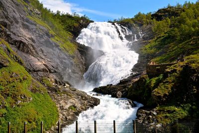 Scenic view of waterfall