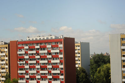 Low angle view of buildings against sky