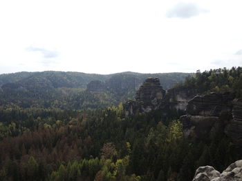 Scenic view of rocky mountains against sky