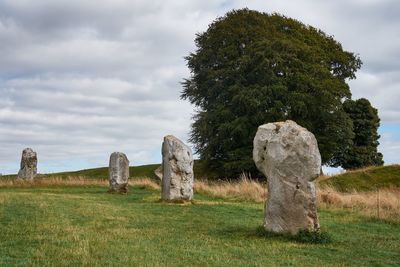 Neolithic stone circle against sky