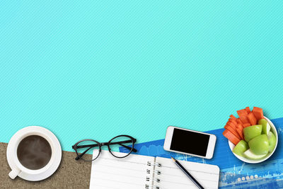 Close-up of smart phone on table