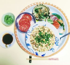 Close-up of salad in plate on table