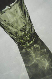 High angle view of drinking glass