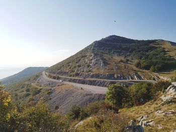 Scenic view of landscape against clear sky