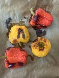 High angle view of fruits on table