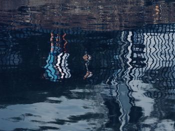 Reflection of people on water