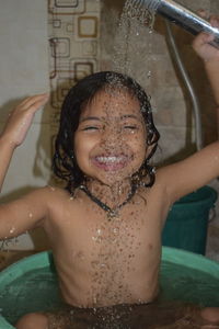 Portrait of girl in water