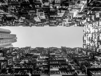 Low angle view of buildings against clear sky