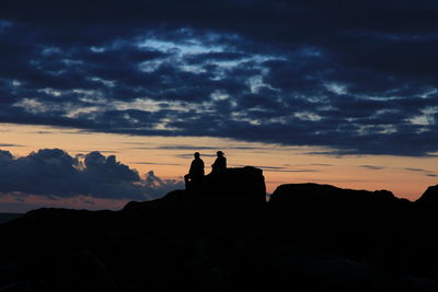 Silhouette of landscape against sky during sunset