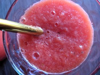 High angle view of strawberry in bowl