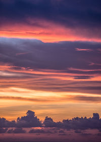 Scenic view of dramatic sky during sunset