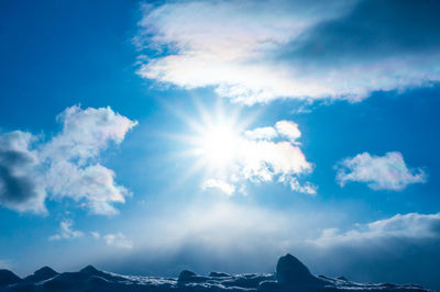 Scenic view of clouds over blue sky