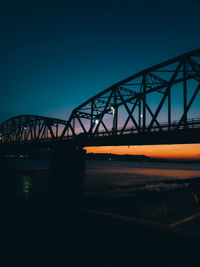 Bridge over river at night