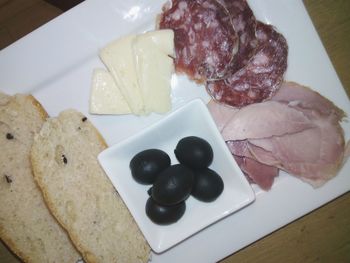 Close-up of serving food in plate