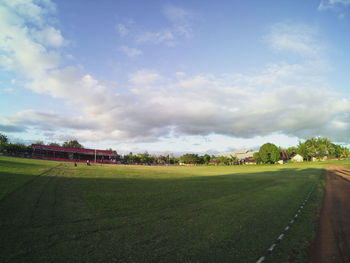 Scenic view of field against sky