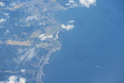 Aerial view of sea against sky